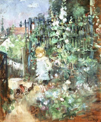 Berthe Morisot Child among Staked Roses oil painting image